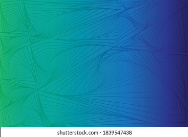 Abstract geometric line pattern background. Gradient blue, green.