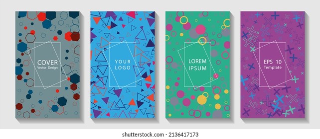 Abstract geometric line pattern background for business brochure cover design. Vector trend shape for brochure cover template design.