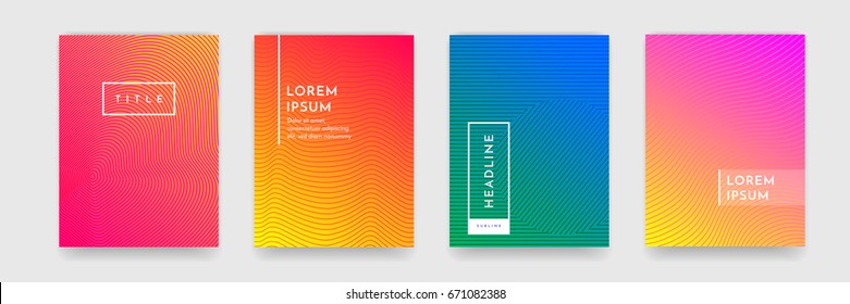 Abstract geometric line pattern background for business brochure cover design  Bright red  orange  pink  blue   green gradient vector banner poster template