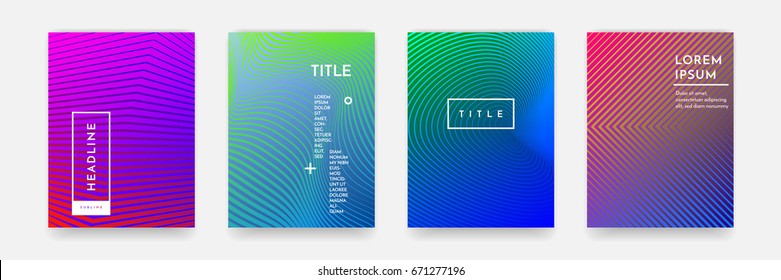 Abstract geometric line pattern background for business brochure cover design. Blue, purple and green vector banner poster template.