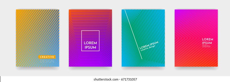 Fondo abstracto de las líneas geométricas para el diseño de la portada de folletos comerciales. Plantilla de carteles de pancartas azul, rojo, morado y verde vectorial