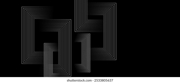 Abstract geometric line pattern on black background.