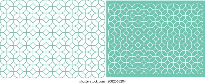 Abstract geometric line pattern seamless line on white background. green