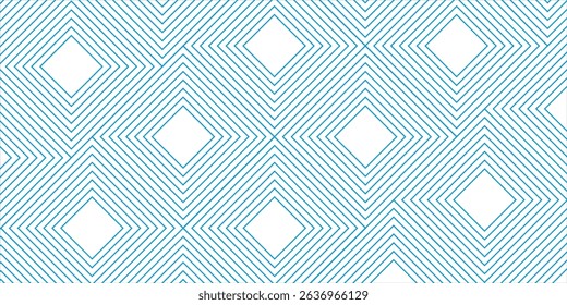 Abstraktes geometrisches Linienmuster nahtlose blaue diagonale Linie auf weißem Hintergrund. Sommer-Vektordesign.
