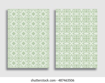 Abstract geometric line patterns set. Linear ornamental backgrounds collection, repeating lace texture