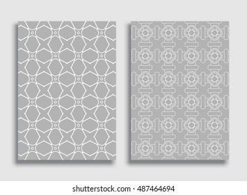 Abstract geometric line patterns set. Linear ornamental backgrounds collection, repeating lace texture