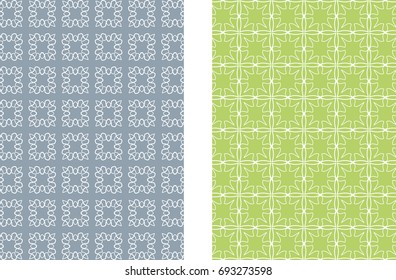 Abstract geometric line patterns, size A4. Monochrome ornamental lace pattern. Vector set of trendy linear backgrounds for flyers, wallpapers, banners, business cards.