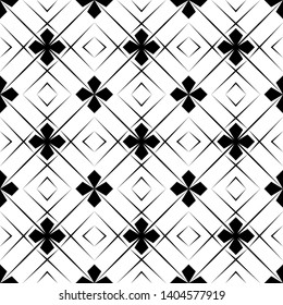 Abstract Geometric Line Seamless Pattern on Black and White Color