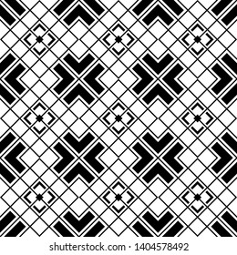Abstract Geometric Line Seamless Pattern on Black and White Color