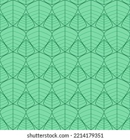 Resumen de la línea geométrica sin soldadura patrón de fondo de la planta de hoja gráfica. Diseño verde moderno para textiles, papel pintado, ropa, fondo, suelo de baldosa, envoltura, tela, vectores de impresión de arte.