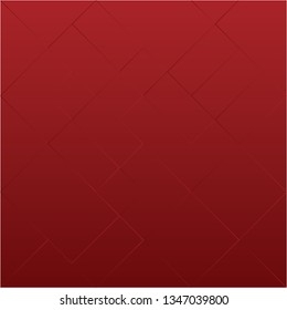 Abstract geometric line square on red color background, vector illustration