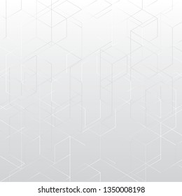 Abstract geometric line square on white color background, vector illustration