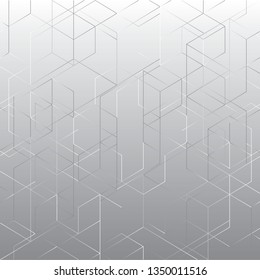 Abstract geometric line square on white color background, vector illustration