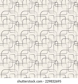 Abstract geometric line and square seamless pattern. Vector illustration for modern design. Black, white color.