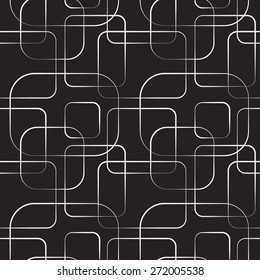 Abstract geometric line and square seamless pattern. Vector illustration for modern design. Black, white color.