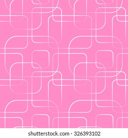 Abstract geometric line and square seamless pattern. Vector illustration for modern design. Pink color. Wallpaper for bathroom, kitchen.