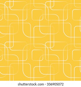 Abstract geometric line and square seamless pattern. Vector illustration for modern design. Yellow color. Wallpaper for bathroom, kitchen.