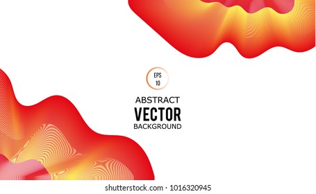 Abstract geometric line wave background orange red. Modern business brochure, leaflet, flyer, cover, layout, template title slide