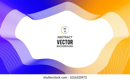 Abstract geometric line wave background blue orange bright. Modern business brochure, leaflet, flyer, cover, layout, template title slide