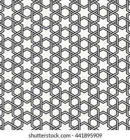 Abstract geometric linear hexagon cross each other, vector background