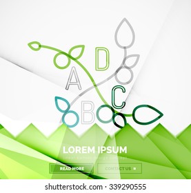 Abstract geometric linear hipster floral icon, frame design, flat style. Banner design element.