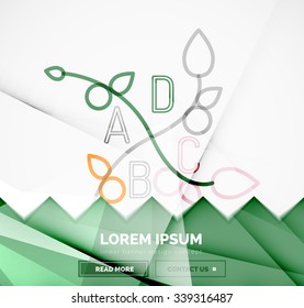 Abstract geometric linear hipster floral icon, frame design, flat style. Banner design element.