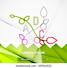 Abstract geometric linear hipster floral icon, frame design, flat style. Banner design element.