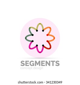 Abstract geometric linear hipster floral icon, frame design, flat style. Vector logo design element.