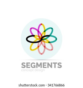 Abstrato geométrico linear hipster floral icon, design de quadro, estilo plano. Elemento de design de logotipo de vetor.