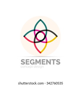 Abstract geometric linear hipster floral icon, frame design, flat style. Vector logo design element.
