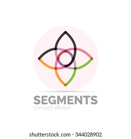 Abstract geometric linear hipster floral icon, frame design, flat style. Vector logo design element.