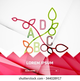 Abstract geometric linear hipster floral icon, frame design, flat style. Banner design element.