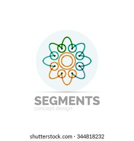 Resumen de ícono floral lineal hipster geométrico, diseño de cuadro, estilo plano. Elemento de diseño del logotipo del vector.