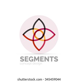 Abstract geometric linear hipster floral icon, frame design, flat style. Vector logo design element.