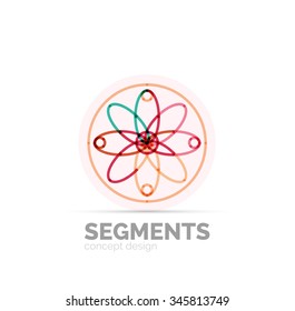 Abstract geometric linear hipster floral icon, frame design, flat style. Vector logo design element.
