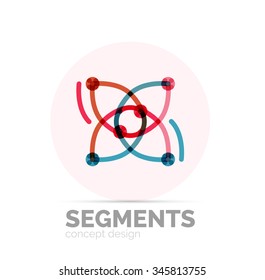 Abstract geometric linear hipster floral icon, frame design, flat style. Vector logo design element.