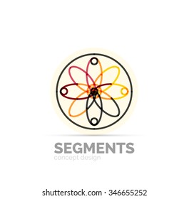 Abstract geometric linear hipster floral icon, frame design, flat style. Vector logo design element.
