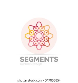 Abstract geometric linear hipster floral icon, frame design, flat style. Vector logo design element.