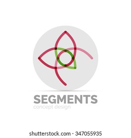 Abstract geometric linear hipster floral icon, frame design, flat style. Vector logo design element.