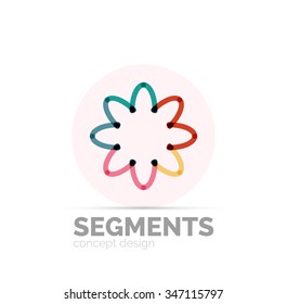 Abstract geometric linear hipster floral icon, frame design, flat style. Vector logo design element.