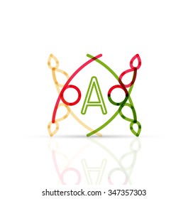 Resumen de ícono floral lineal hipster geométrico, diseño de cuadro, estilo plano. Elemento de diseño del logotipo del vector.
