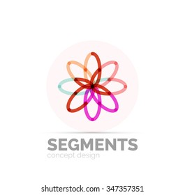 Abstract geometric linear hipster floral icon, frame design, flat style. Vector logo design element.