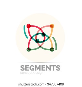Abstract geometric linear hipster floral icon, frame design, flat style. Vector logo design element.