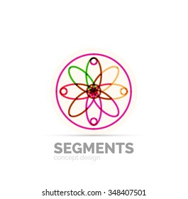 Abstract geometric linear hipster floral icon, frame design, flat style. Vector logo design element.