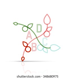 Abstract geometric linear hipster floral icon, frame design, flat style. Vector logo design element.