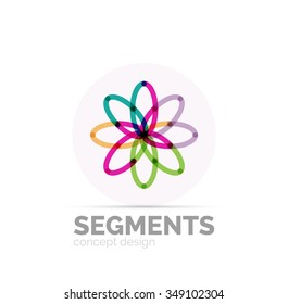 Abstract geometric linear hipster floral icon, frame design, flat style. Vector logo design element.