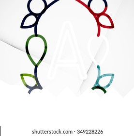 Abstract geometric linear hipster floral icon, frame design, flat style. Banner design element.