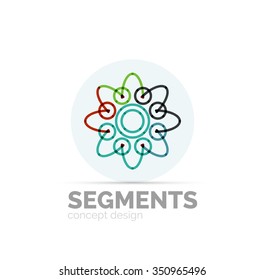 Abstract geometric linear hipster floral icon, frame design, flat style. Vector logo design element.