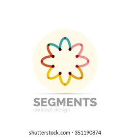 Abstract geometric linear hipster floral icon, frame design, flat style. Vector logo design element.