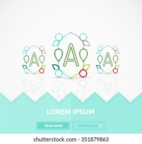 Resumen de ícono floral lineal hipster geométrico, diseño de cuadro, estilo plano. Elemento de diseño de pancarta.